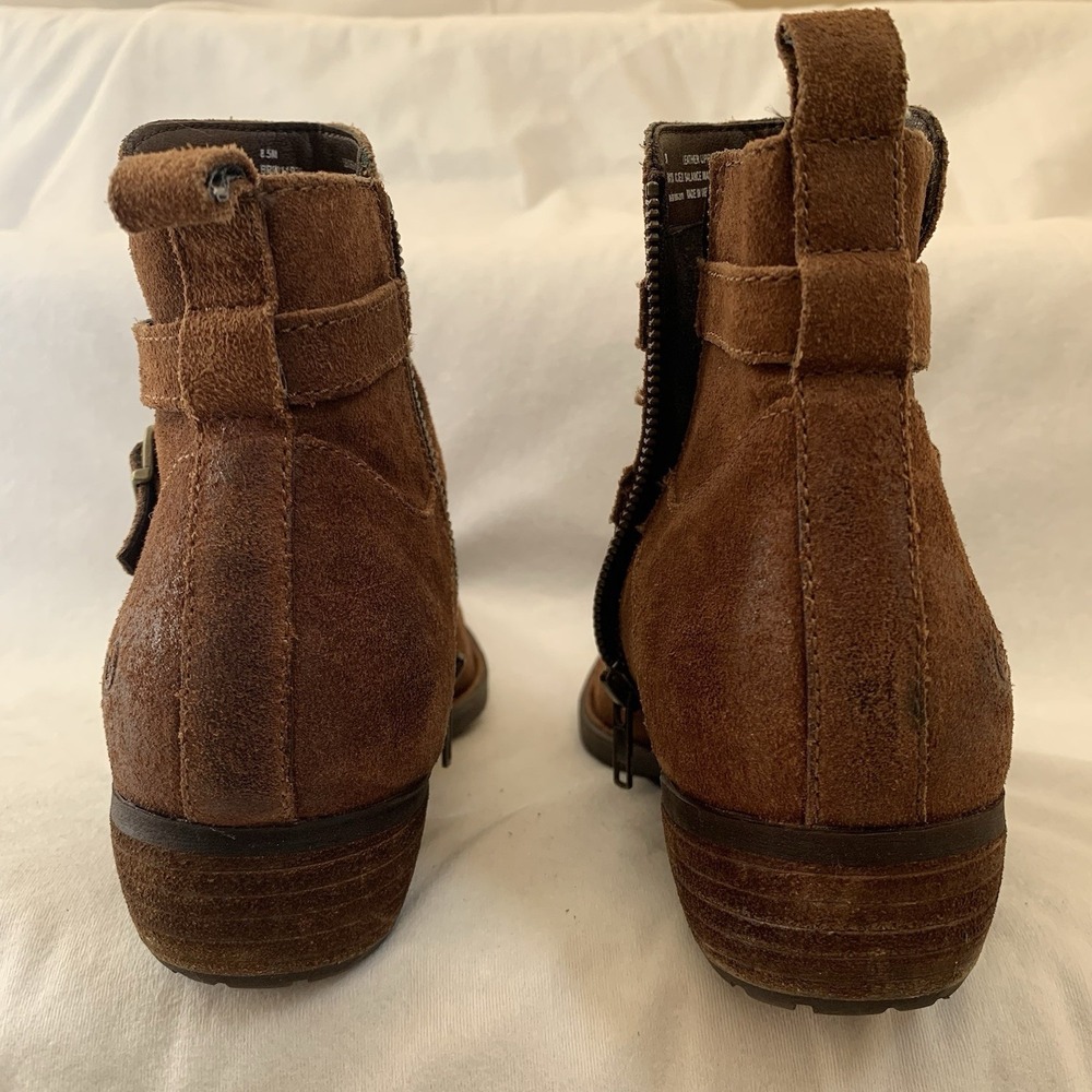 BORN FAYWOOD RUST -Tobacco Distressed Oil Rub SUEDE Ankle Boot SZ- 8.5M Brown - Picture 9 of 16